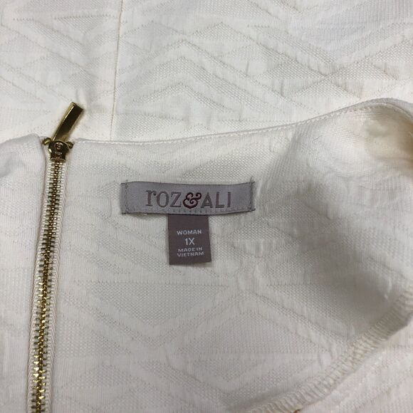 Roz & Ali Women Short Sleeve Blouse Top Shirt Size 1X Back Zip B179 -12 - Picture 5 of 12